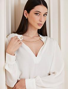 Жіноча блуза Marciano by Guess - Chain Collar Blouse (4RGH009998Z) Біла - 42 synthetic.ua - Фото 1