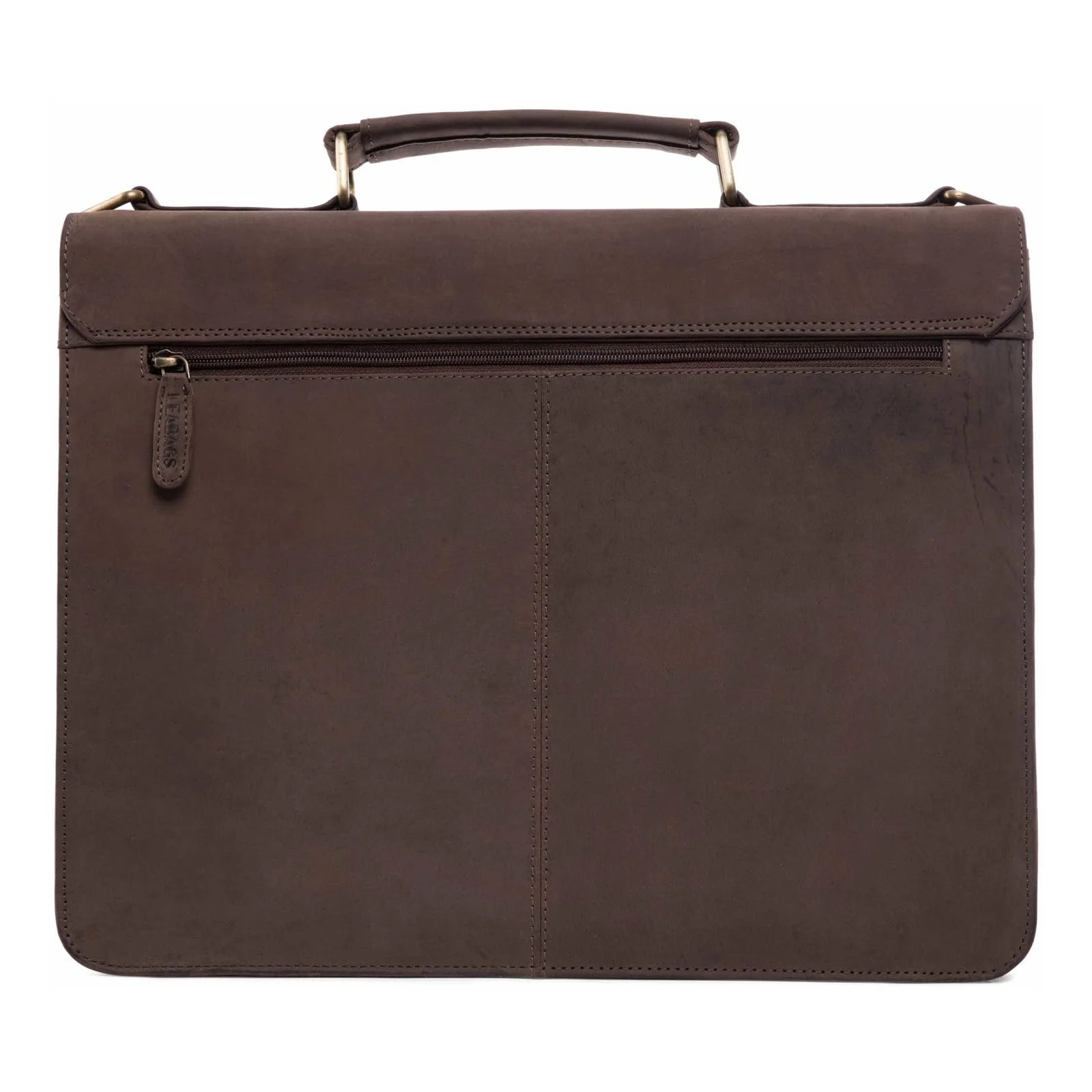 Сумка через плече LEABAGS Gainsville для чоловіків і жінок, шкіряна, для ноутбука до 15 дюймів, червонувато-коричнева, богемна, фото №7