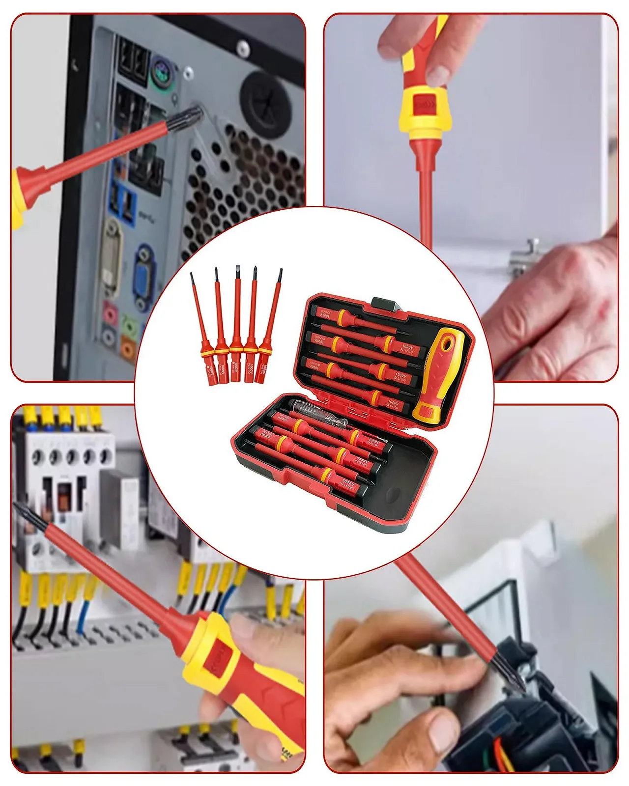 Набір ізольованих викруток 13 предметів 1000 В Slotted Torx з тестером напруги, фото №3