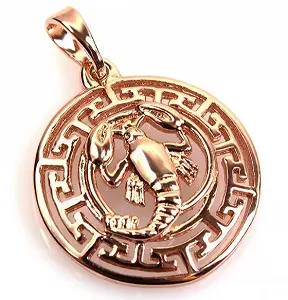 Позолочений жіночий кулон Рак - Фото 1