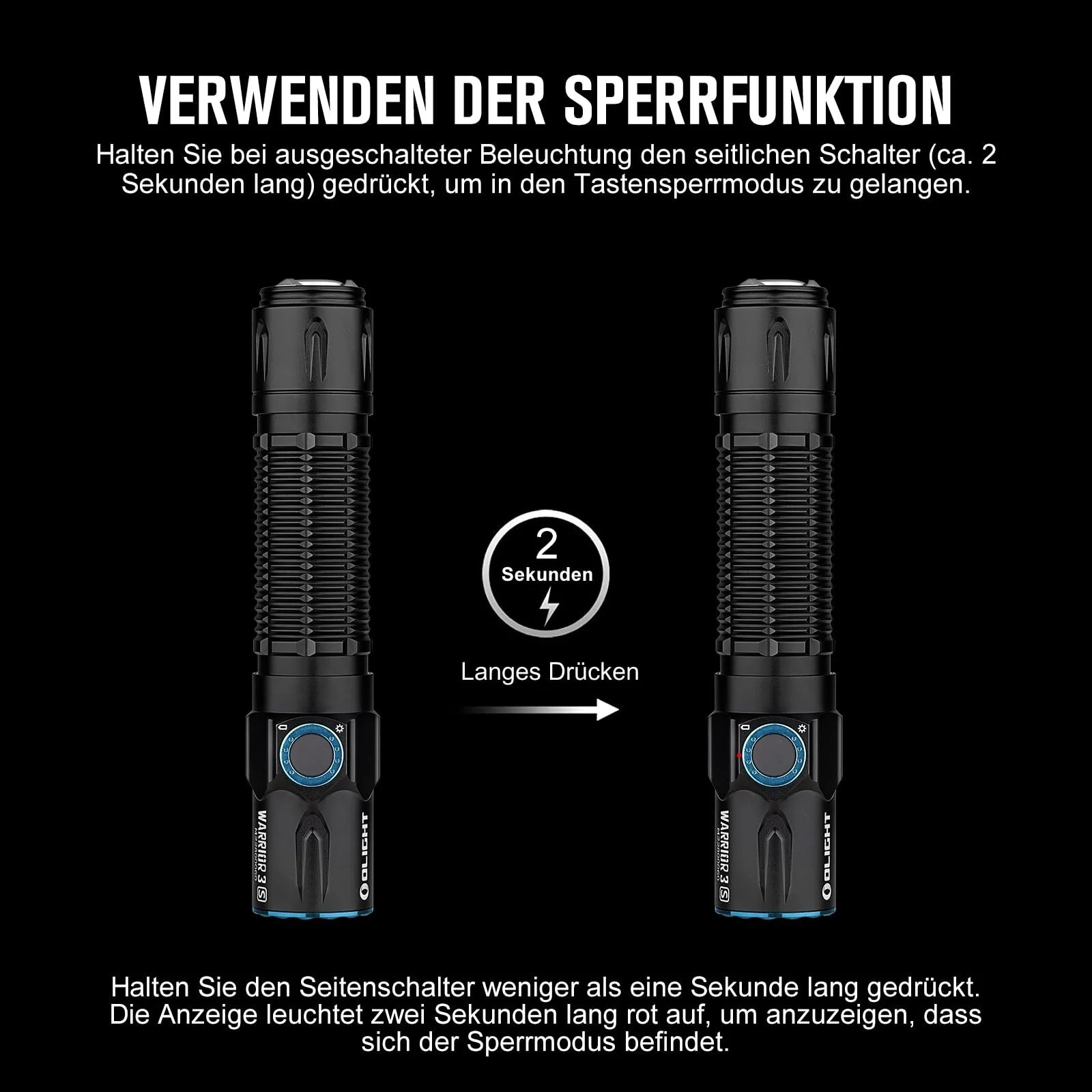 Тактичний ліхтар OLIGHT Warrior 3S 2300 люмен Чорний, фото №5