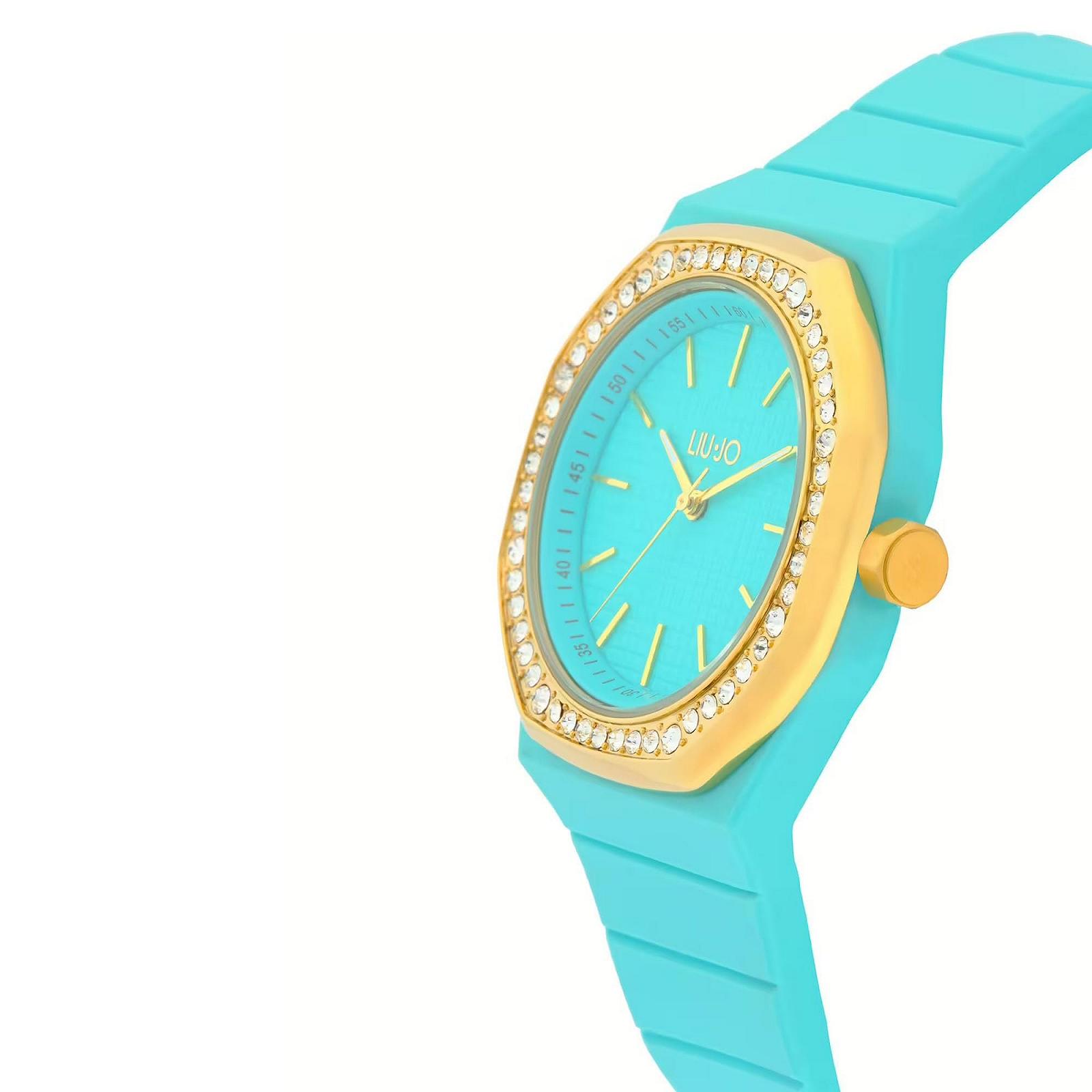Женские часы Liu Jo Yatch Lady TLJ2382 Aquamarine, аквамариновый корпус из полимера, силиконовый ремешок, фото №2