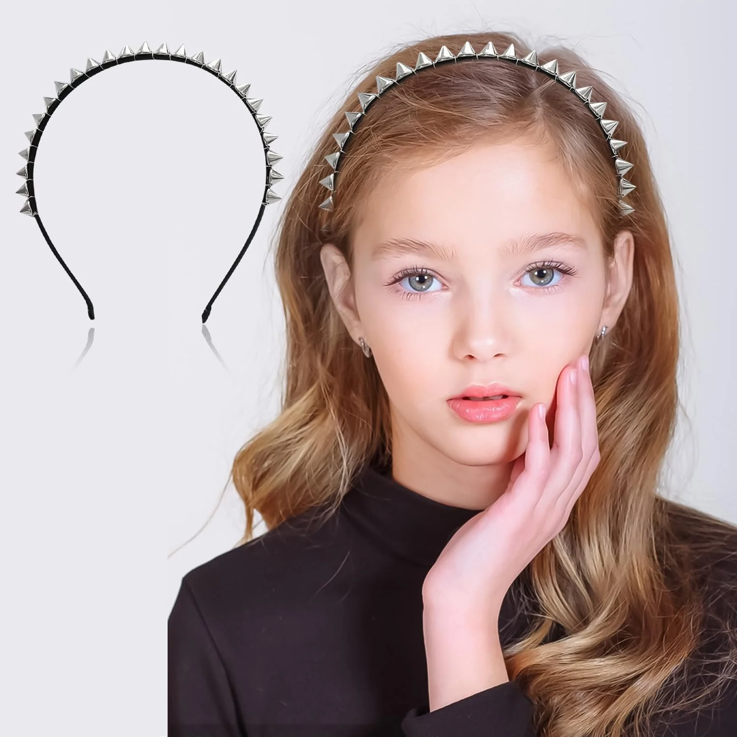 Обруч Металл Punk Pointed Studded 2 шт, фото №4