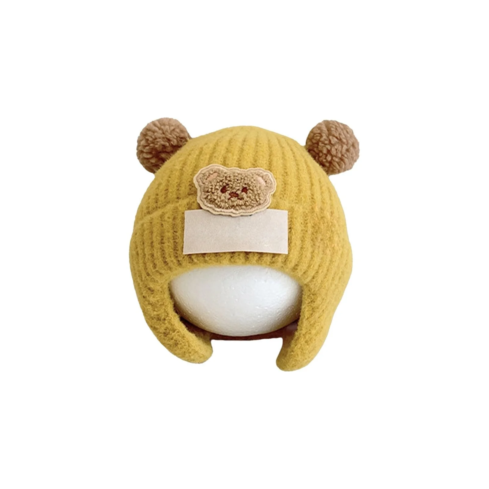 Зимова шапка Вязані шапки з ріжками для дітей і немовлят Жовтий, фото №1 Зимова шапка Вязані шапки з ріжками для дітей і немовлят Жовтий, фото №1