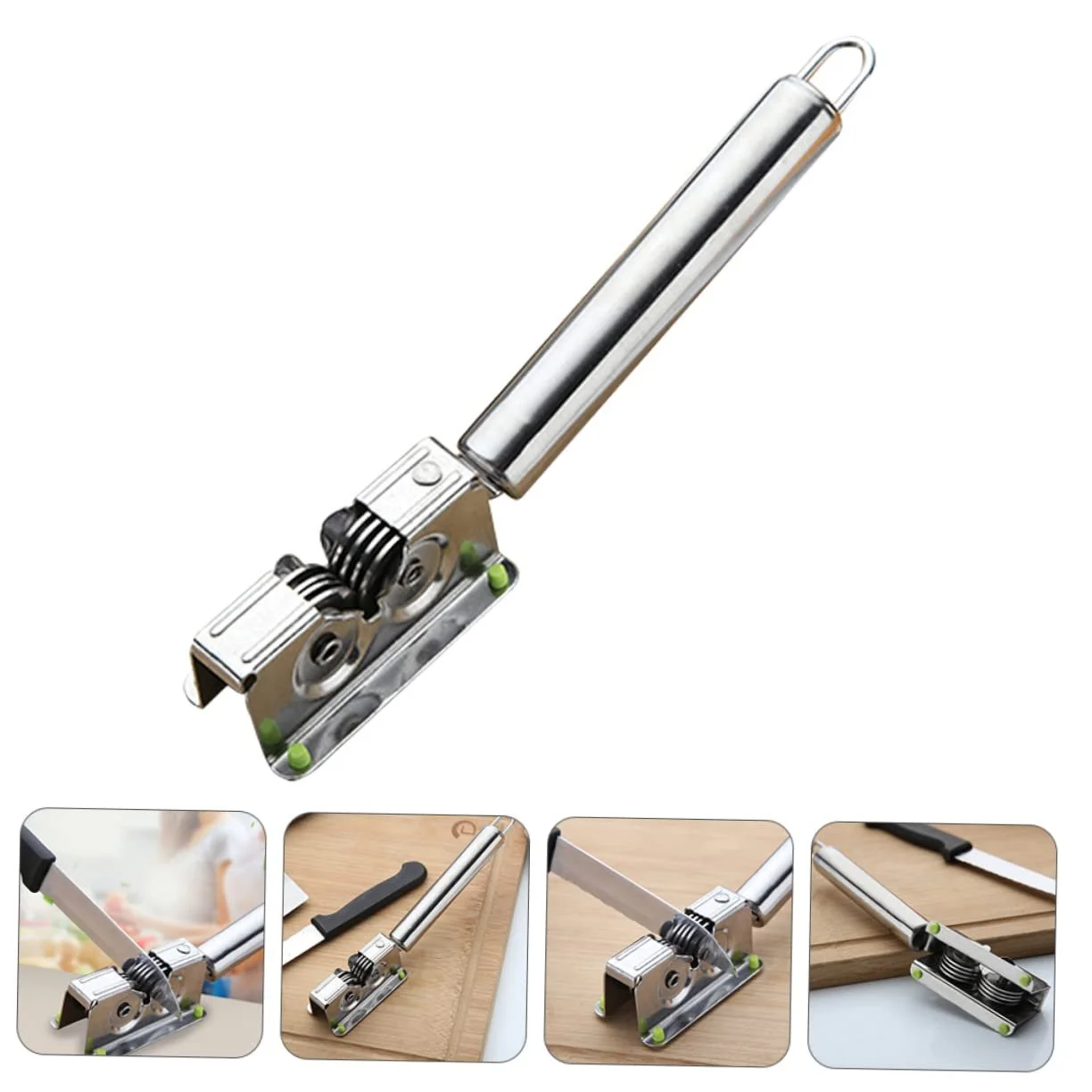 Точилка для ножей универсальная нержавеющая сталь эргономичная серебристая, фото №4