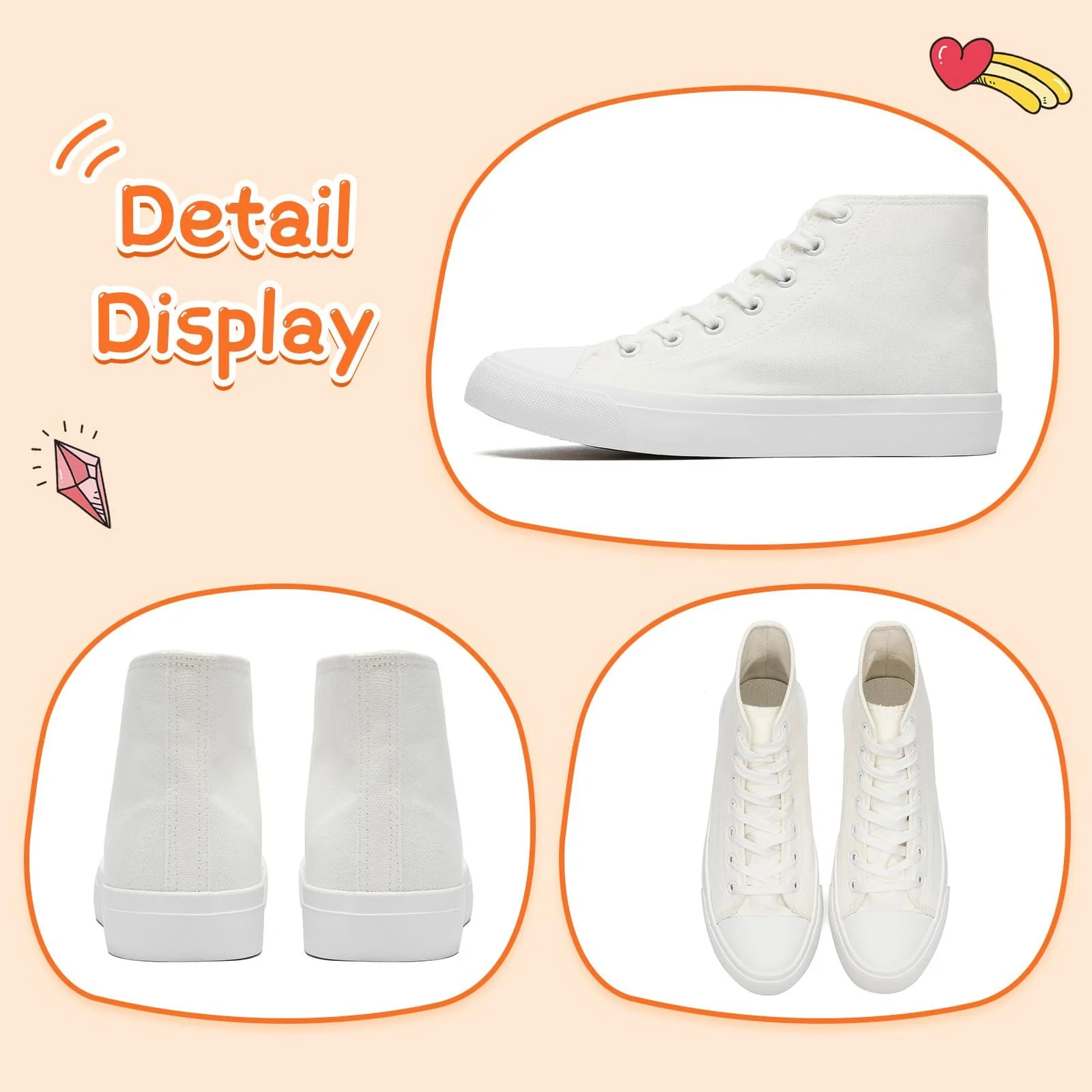 Кеды Canvas Sharllen Детские для девочек и мальчиков Высокие Спортивные Дышащие Повседневные, фото №5