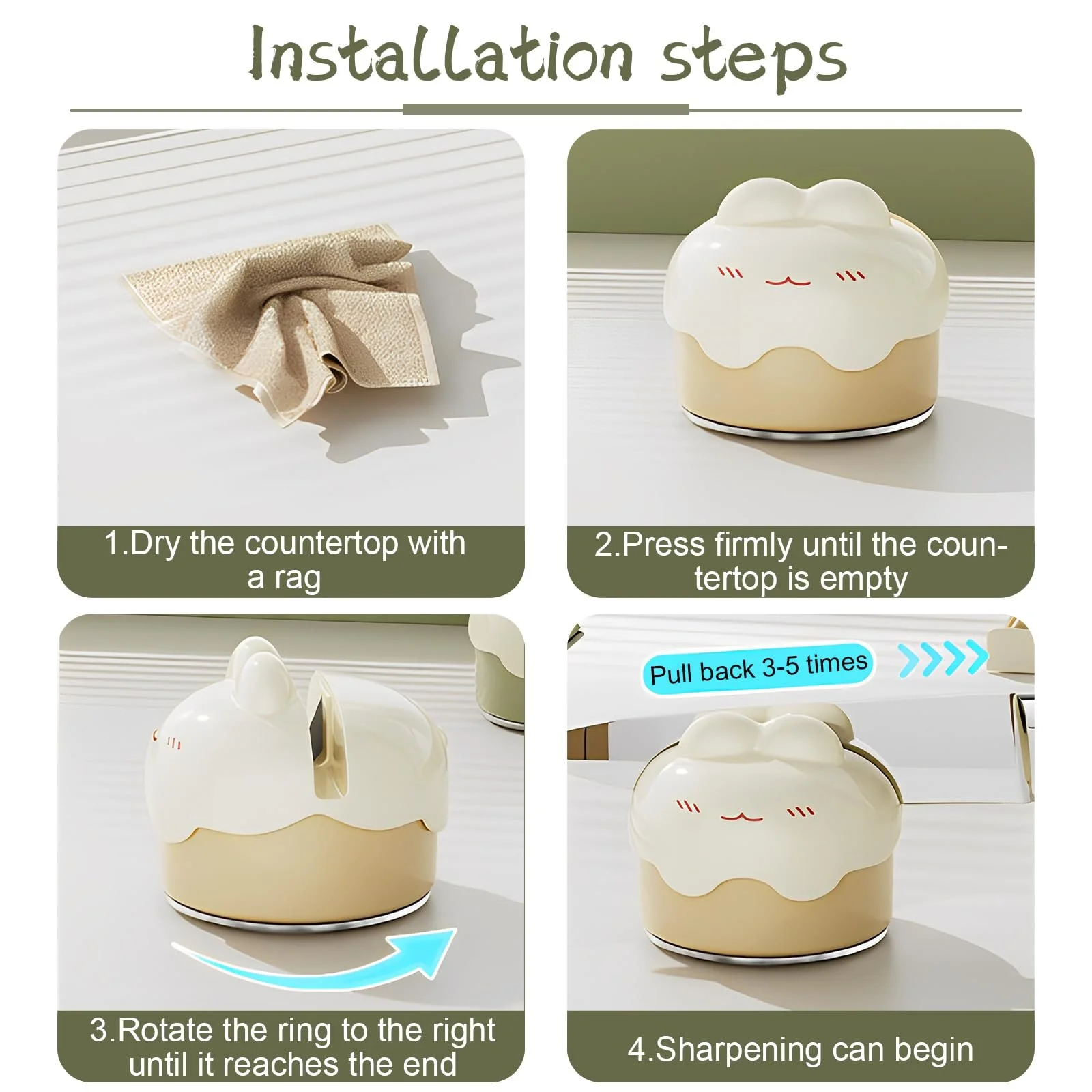 Ручная точилка для ножей Pack of 2 Professional на присоске, фото №6