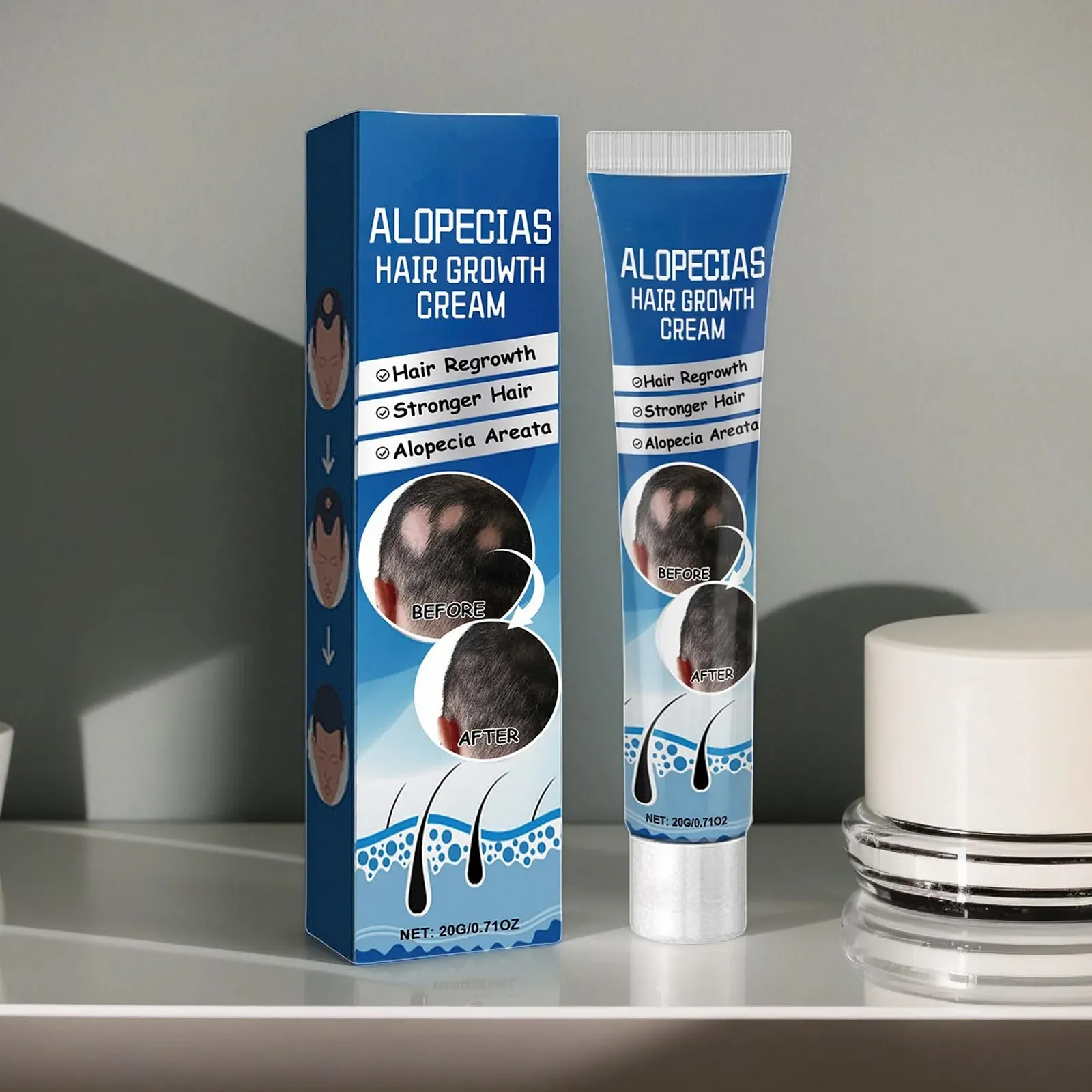 Крем для росту волосся Mimoqk, 20 г, натуральний крем для потовщення волосся, легка зволожуюча паста, фото №8