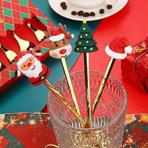 Набор из 6 рождественских ложек из нержавеющей стали synthetic.ua - Фото 1