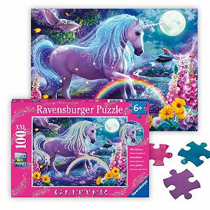 Дитячий пазл Ravensburger Glitter Unicorn XXL 100 елементів - Фото 1