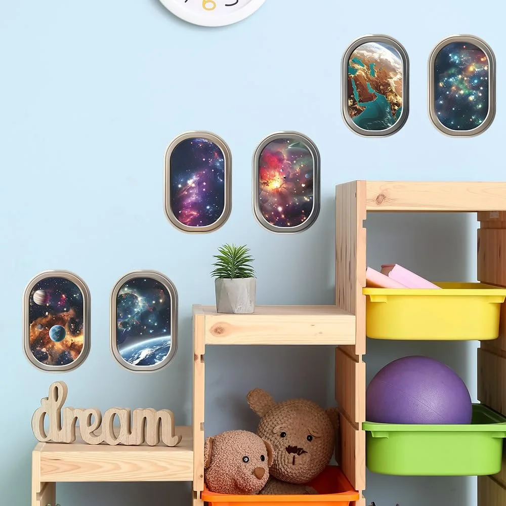 Наклейка на стену HGDESIGN 3D Window University Galaxy Planet (A) Декор для дома, фото №7