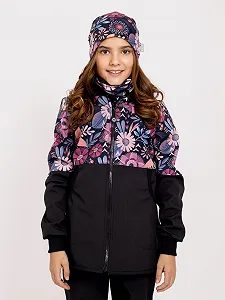 Софтшелл куртка Unuo Street Черный Magic Flowers synthetic.ua - Фото 1