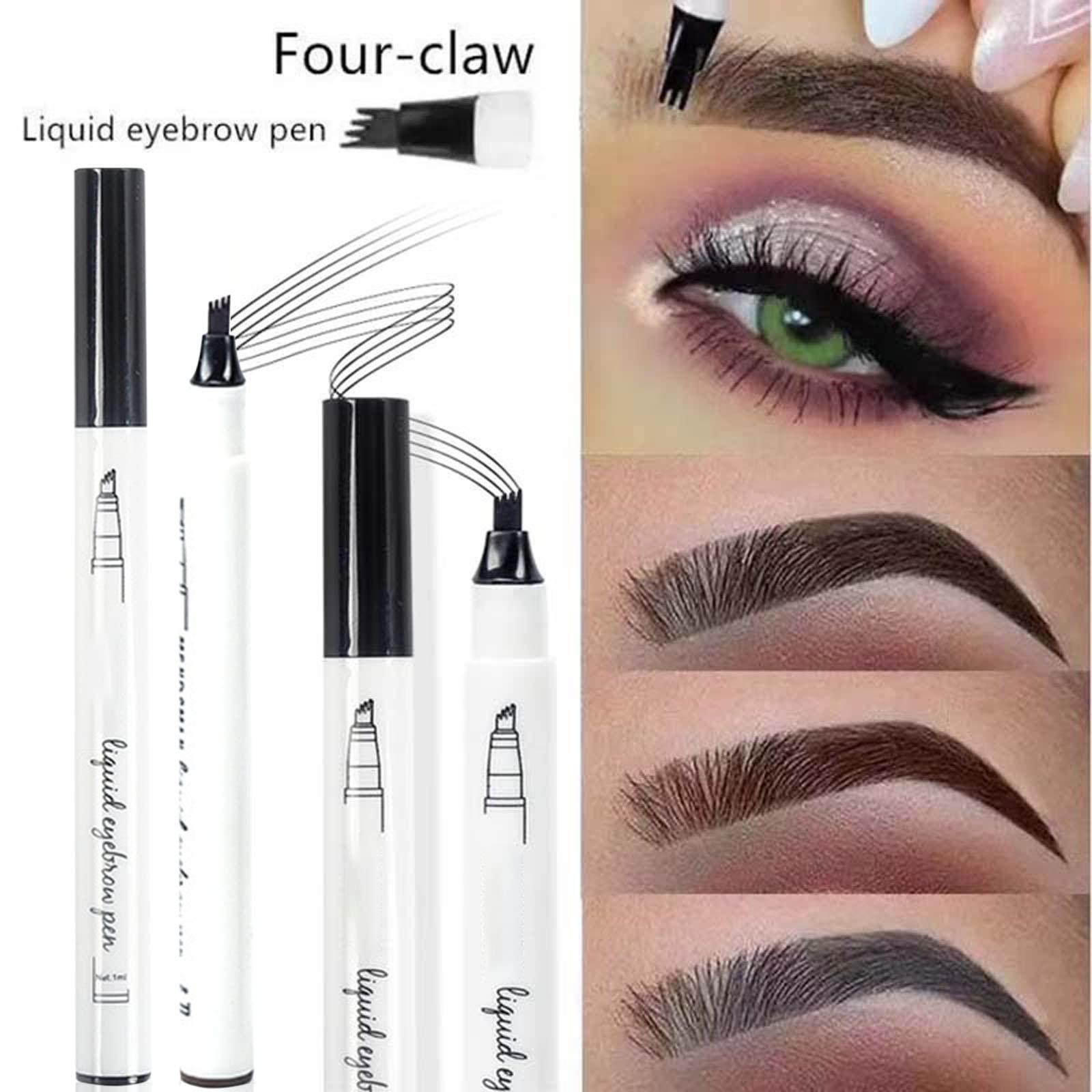 Олівець для брів Organic Мінірозгалужений 3D натуральний світло-коричневий 4 точки (D, один розмір), фото №5