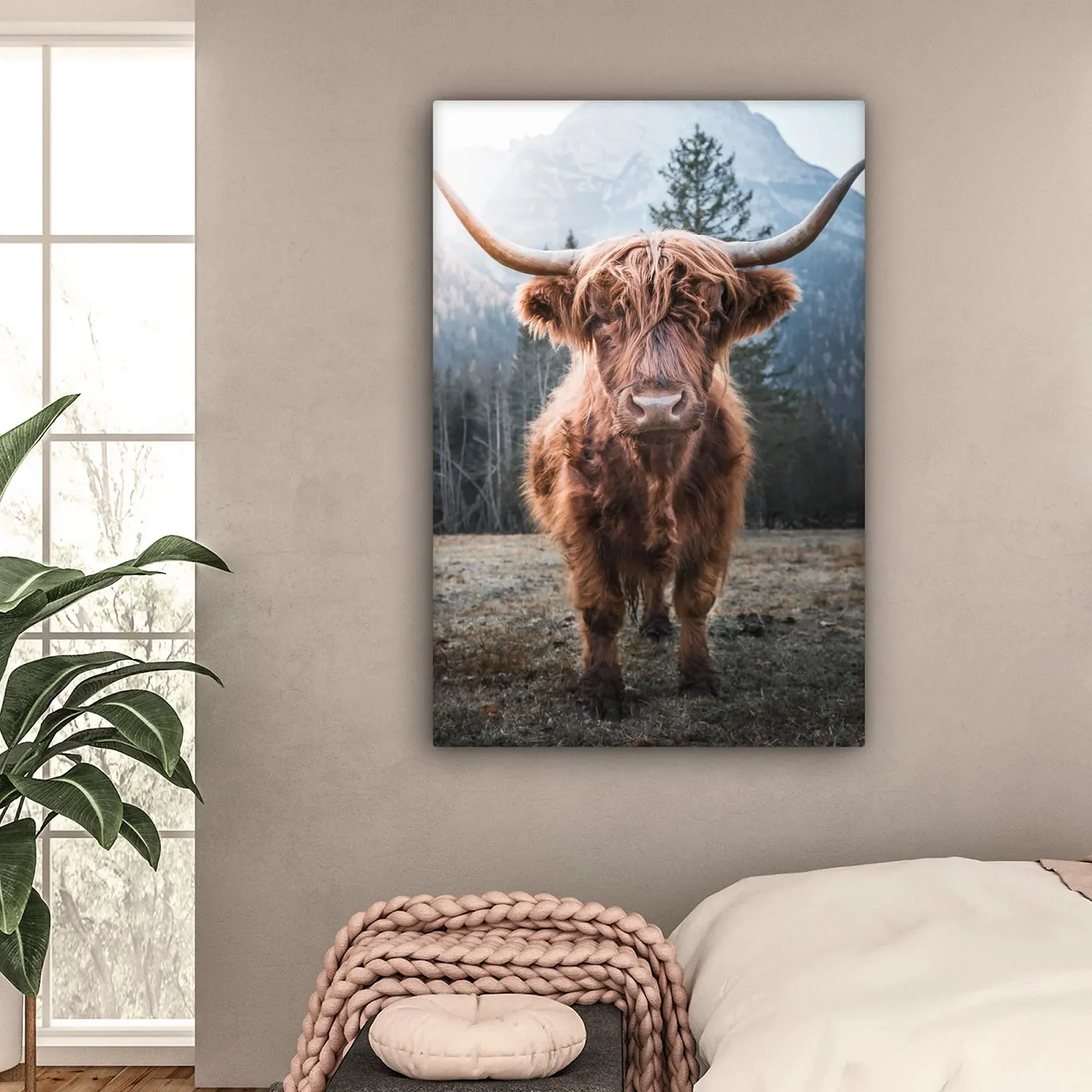 Картина на полотні MuchoWow Шотландська корова 80 x 120 см, фото №2