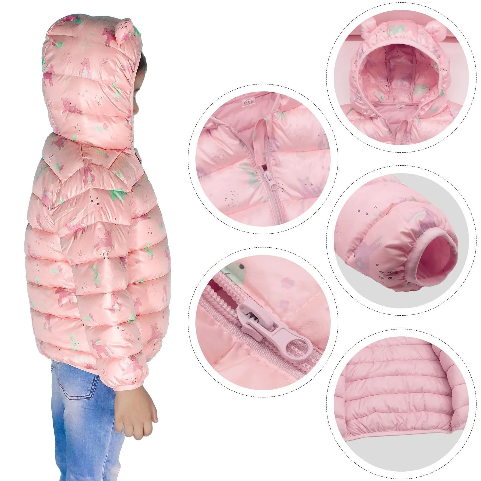 Куртка JinBei для хлопчиків дівчаток дитяча зимова з капюшоном тепла, фото №5