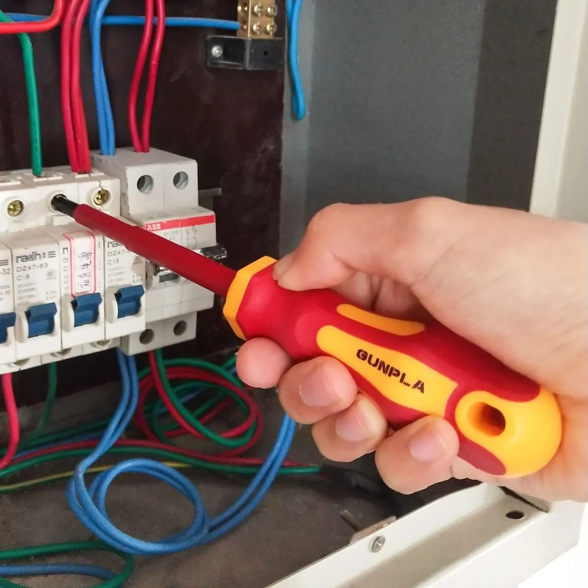 Набір діелектричних викруток Gunpla 11 предметів VDE SL PH PZ з тестером напруги 1000 В Kraftform, фото №6