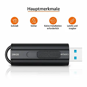 USB-флеш-накопичувач Amazon Basics 256GB USB 3.1 Black synthetic.ua - Фото 1
