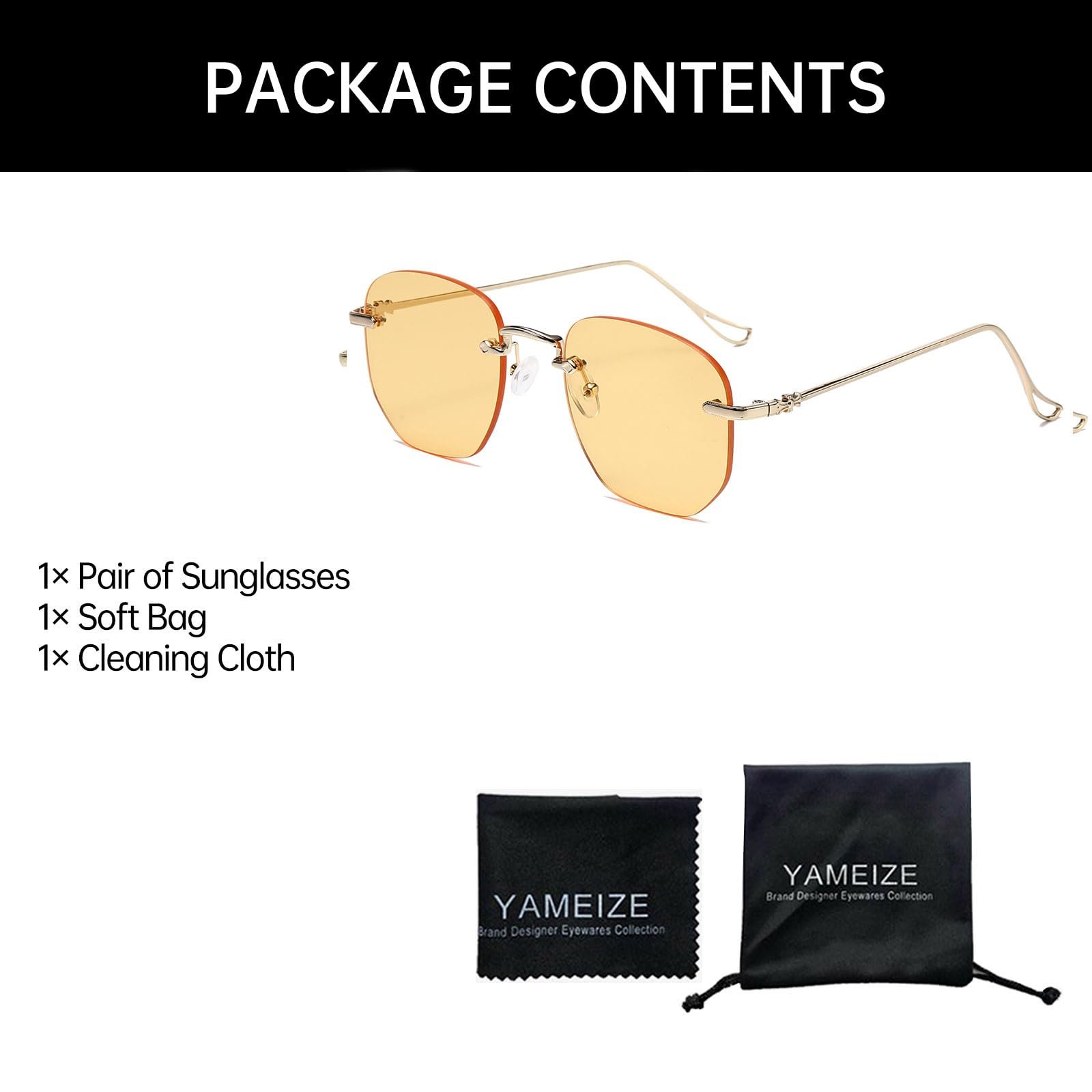 Сонцезахисні окуляри Без оправи YAMEIZE Вінтажні для чоловіків і жінок, фото №5 Сонцезахисні окуляри Без оправи YAMEIZE Вінтажні для чоловіків і жінок, фото №5