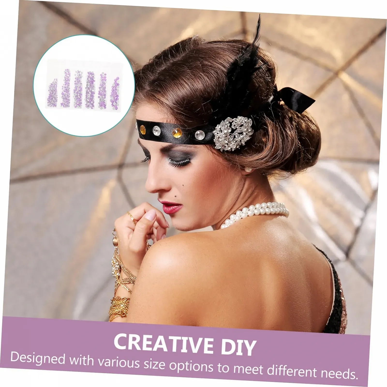 Стразы AB Crystal Beavorty 820 штук, фиолетовое стекло, фото №5