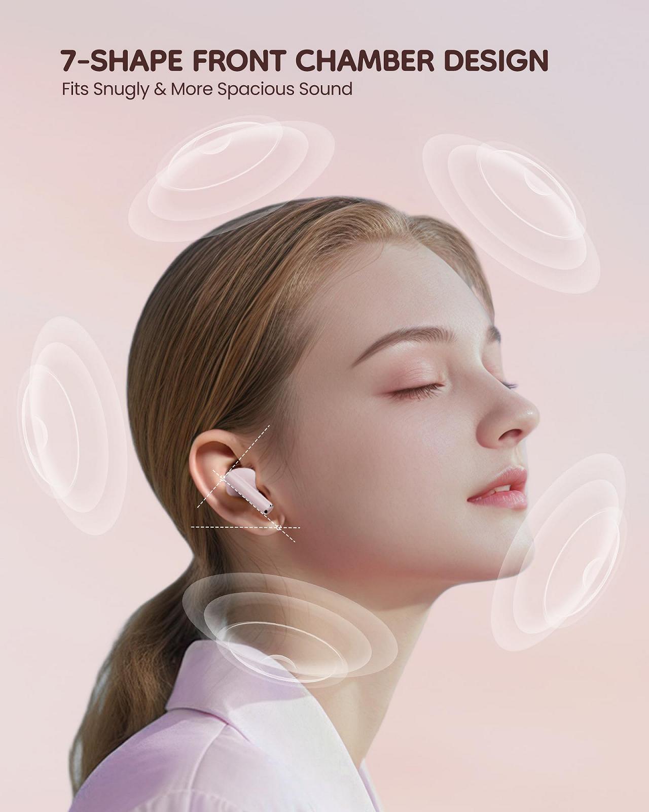 Навушники KOOGMOON Bluetooth 5.4 In-Ear Бездротові Рожевий, фото №6