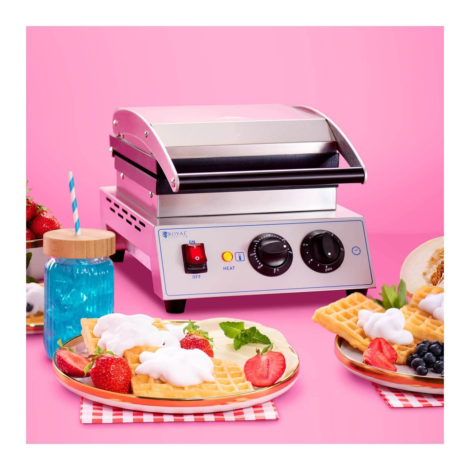Вафельница Royal Catering RC-WMS01, прямоугольная, 1500 Вт, для бельгийских вафель, фото №3