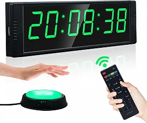 Кухонный таймер YZ LED 12/24 ч Секундомер Дистанционное управление 26x8x2.5 см Black - Фото 1