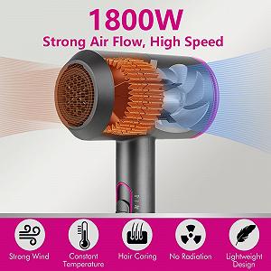 Фен ионный, AC Motor, 1800 Вт, 3 режима нагрева, кнопка холодного воздуха, 1 диффузор, 2 концентратора, 2 расчески synthetic.ua - Фото 1