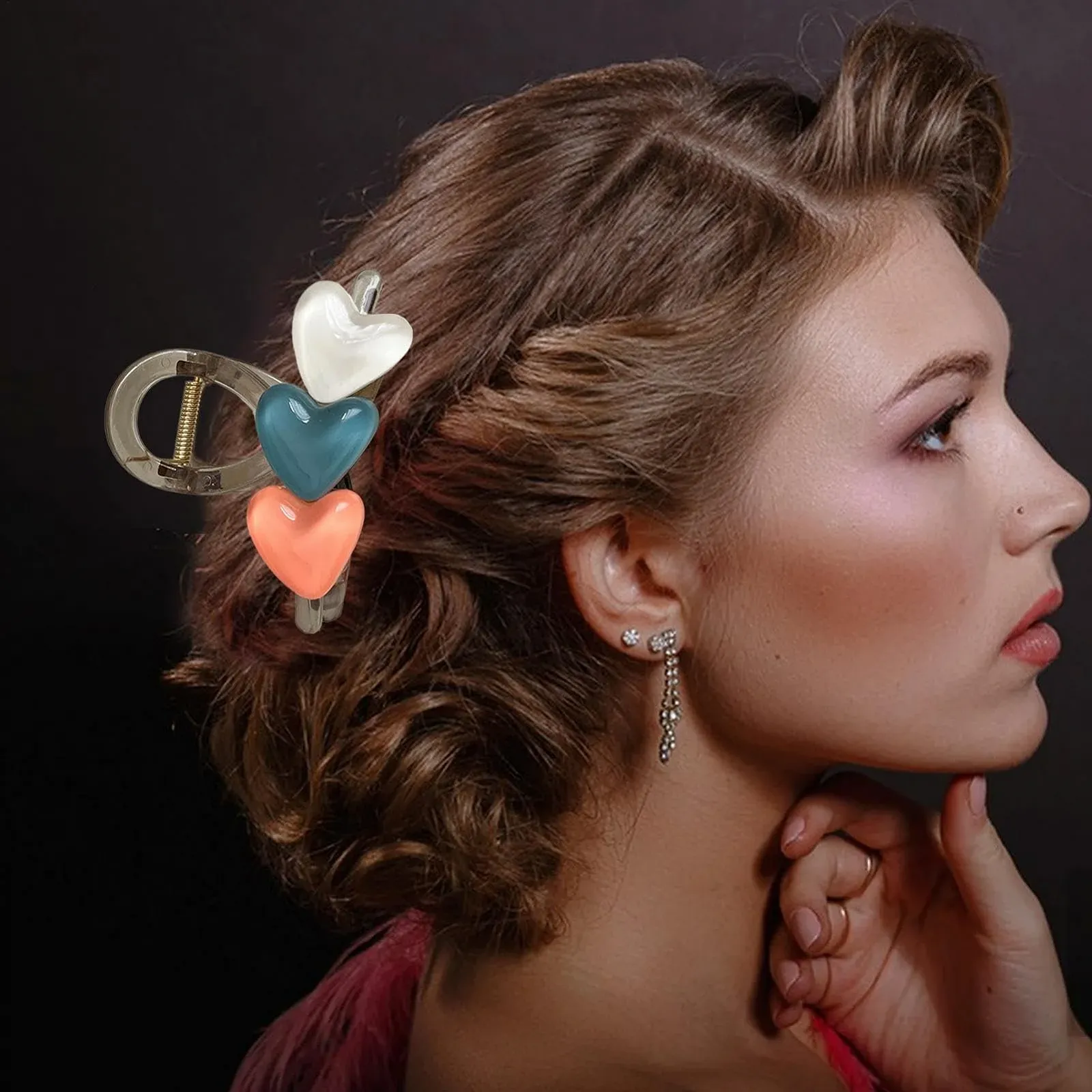 Заколка для волос Клипсы для женщин - Клипсы в форме сердца - Аксессуары для волос Клипсы для событий, фото №2