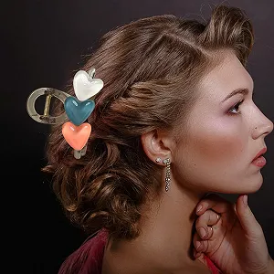 Заколка для волос Клипсы для женщин - Клипсы в форме сердца - Аксессуары для волос Клипсы для событий synthetic.ua - Фото 1
