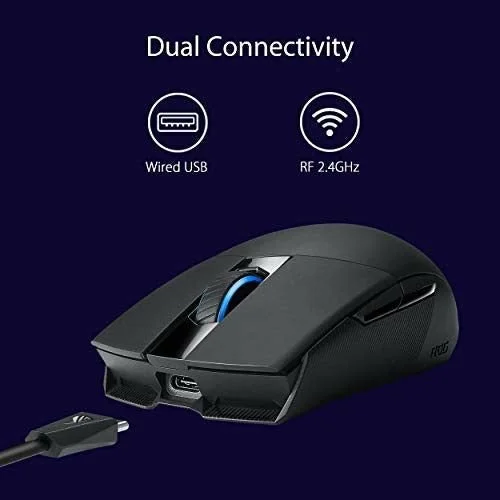 Бездротова миша ASUS ROG Strix Impact II Wireless  / радиоканал 2.4 ГГц  / 16000 DPI / 5 кнопок /  Black, фото №3