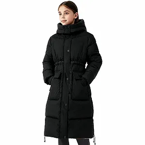 Дитяче зимове пальто для дівчаток, довга зимова куртка з капюшоном - Фото 1