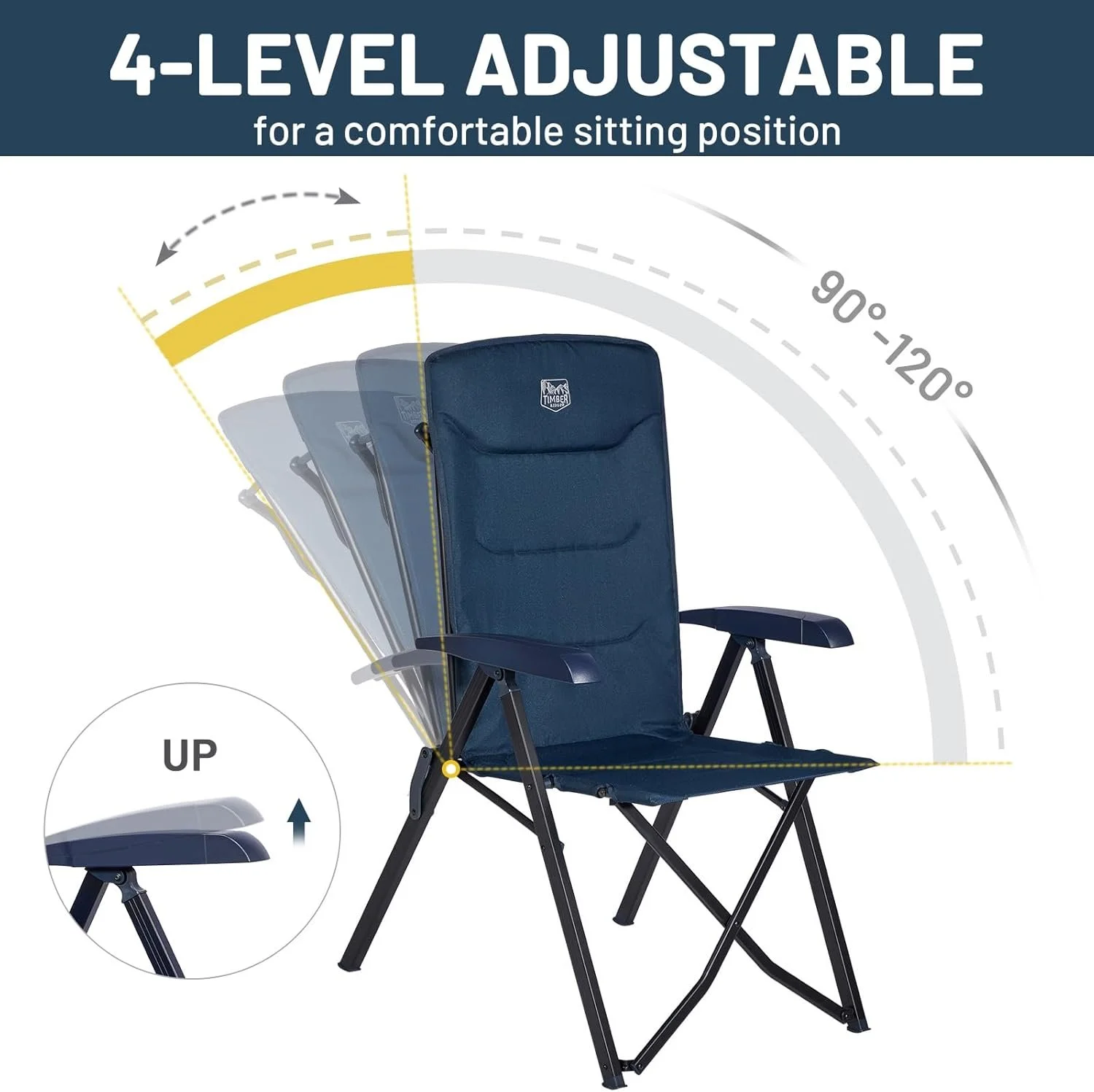 Розкладне крісло для кемпінгу Timber Ridge X-Large / до 150 кг / Blue, фото №5