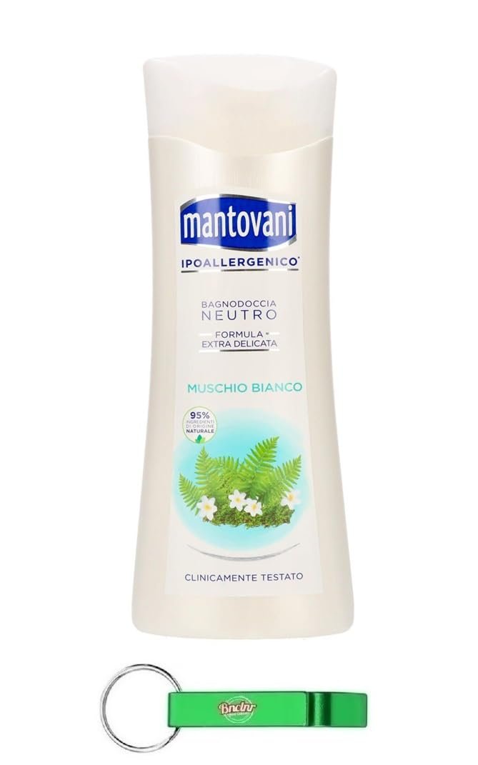 Нейтральний гель для душу Mantovani Neutro Muschio Bianco з білим мускусом 8 x 400 мл + брелок Beni Culinari, фото №1