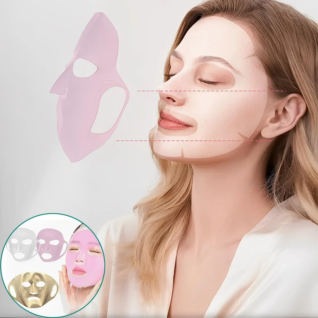 Маска для обличчя BEPSYOM, 3 шт., багаторазова, силіконова, водонепроникна, зволожуюча, фото №5 Маска для обличчя BEPSYOM, 3 шт., багаторазова, силіконова, водонепроникна, зволожуюча, фото №5