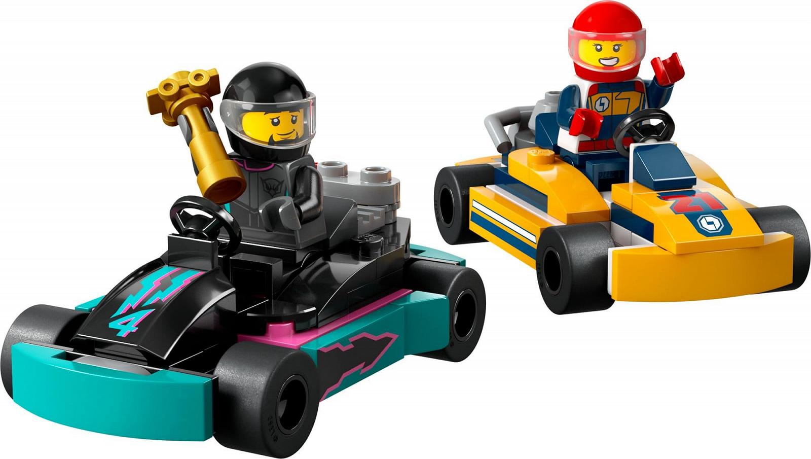 Игровой набор LEGO City Go-Karts и Racer, 2 минифигурки водителей, гоночный автомобиль, фото №5