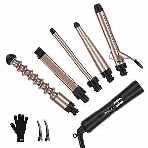 Мультистайлер PARWIN PRO BEAUTY 5 в 1 керамико-турмалиновый ЖК-дисплей 140-230°C Розовое золото - Фото 1