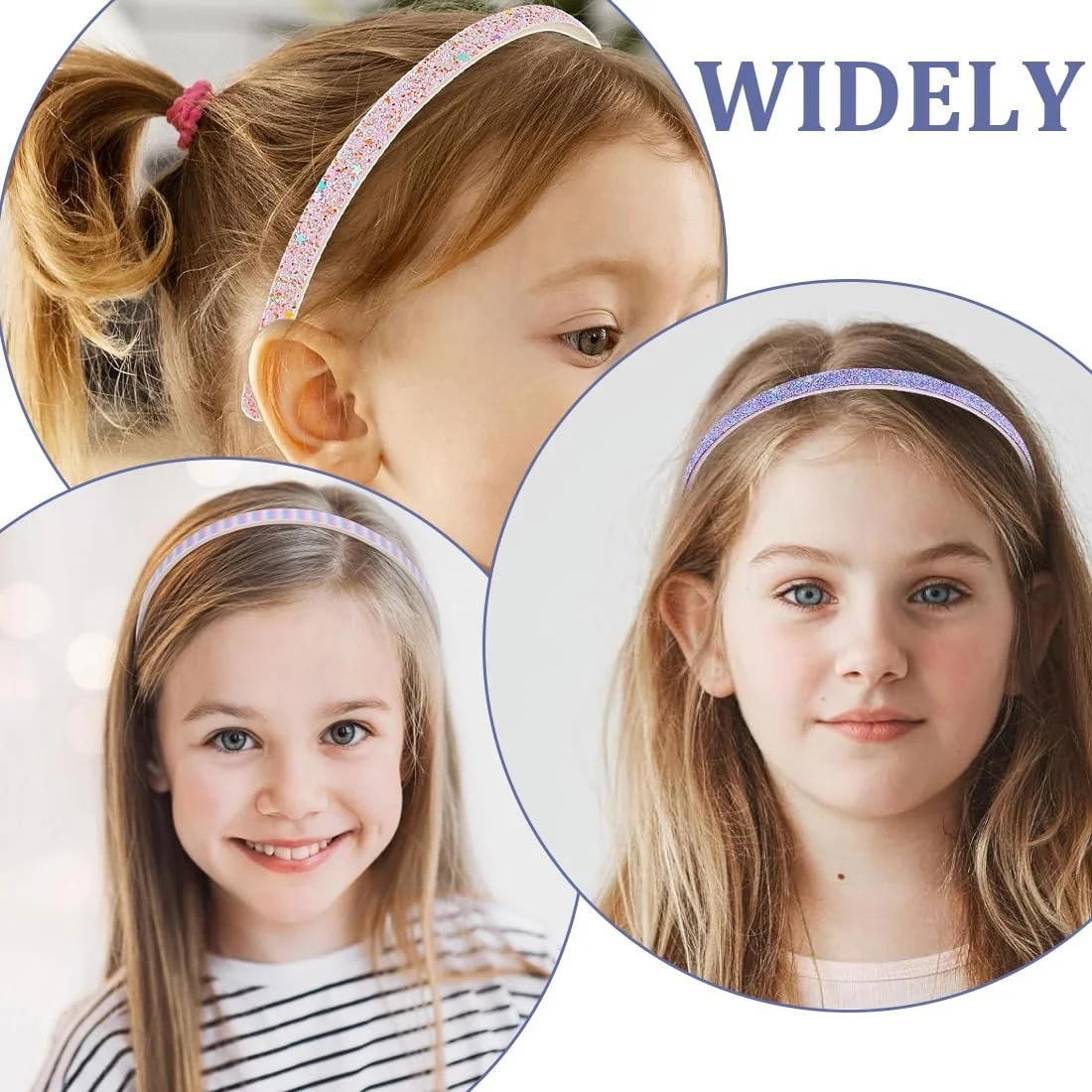 Набір обручів для волосся з блискітками, фото №5