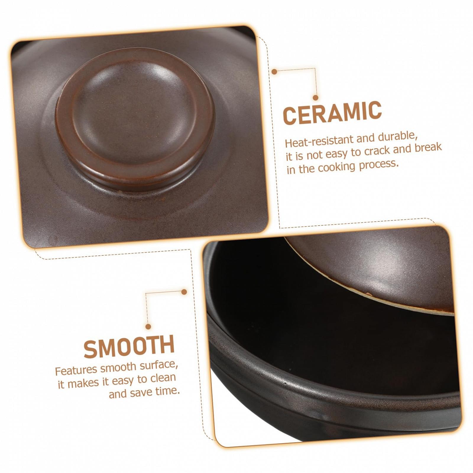 Ківш Zerodeko керамічний з кришкою та однією ручкою Термостійкий, фото №3