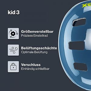 Шлем Uvex Kid 3 для детей, прочный велосипедный шлем для детей - индивидуальная регулировка размера - моющаяся внутренняя отделка synthetic.ua - Фото 1