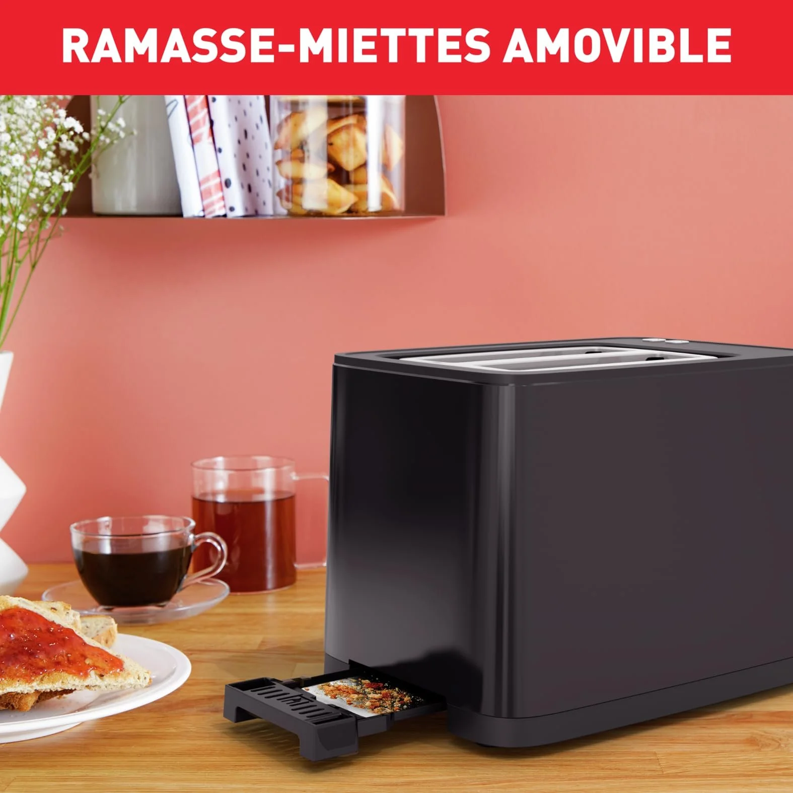 Тостер Tefal Smart & Light TT640810 Цифровой с термостатом, 7 положений, Черный, фото №7