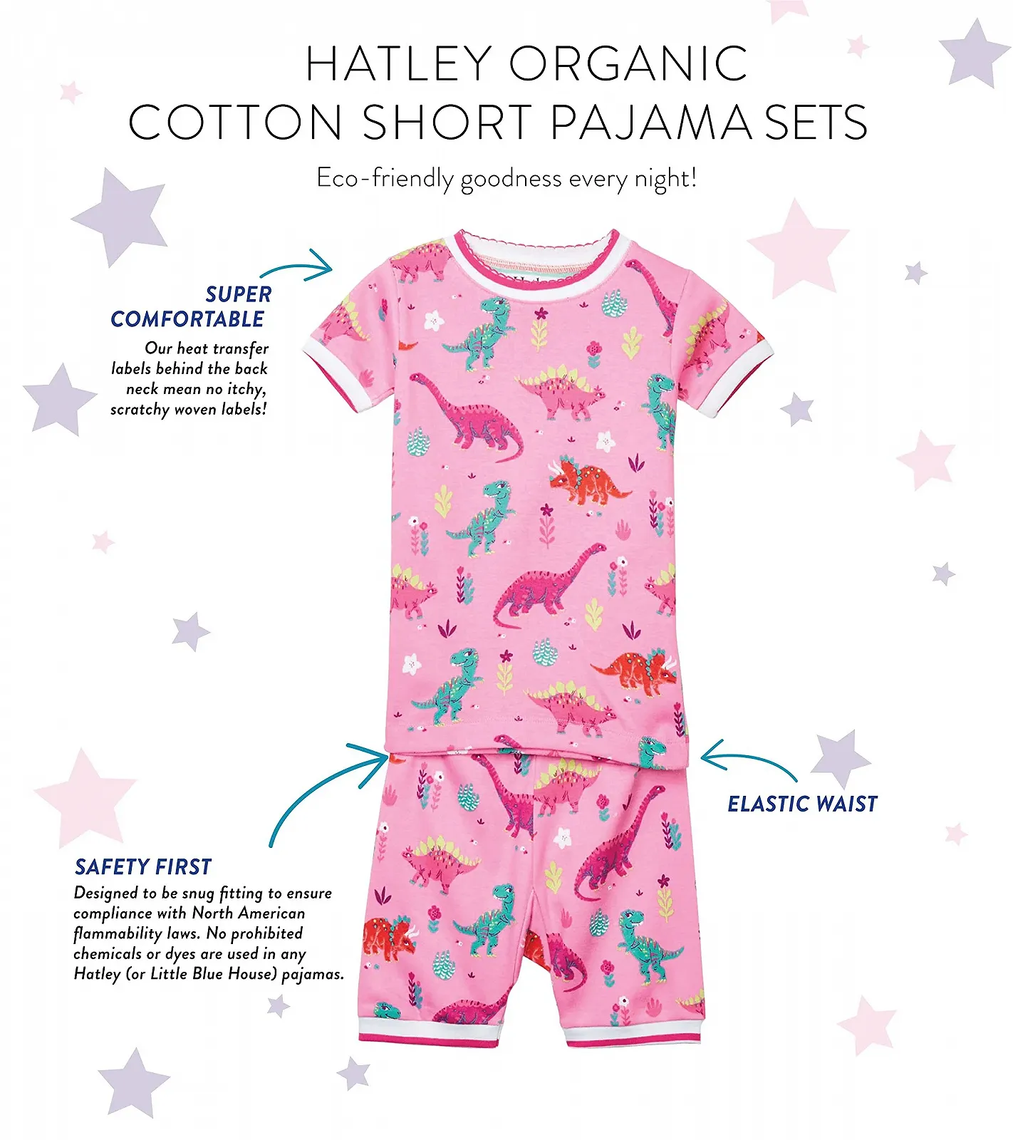 Комплект пижамный Hatley Organic Cotton с коротким рукавом для девочек, фото №3 Комплект пижамный Hatley Organic Cotton с коротким рукавом для девочек, фото №3