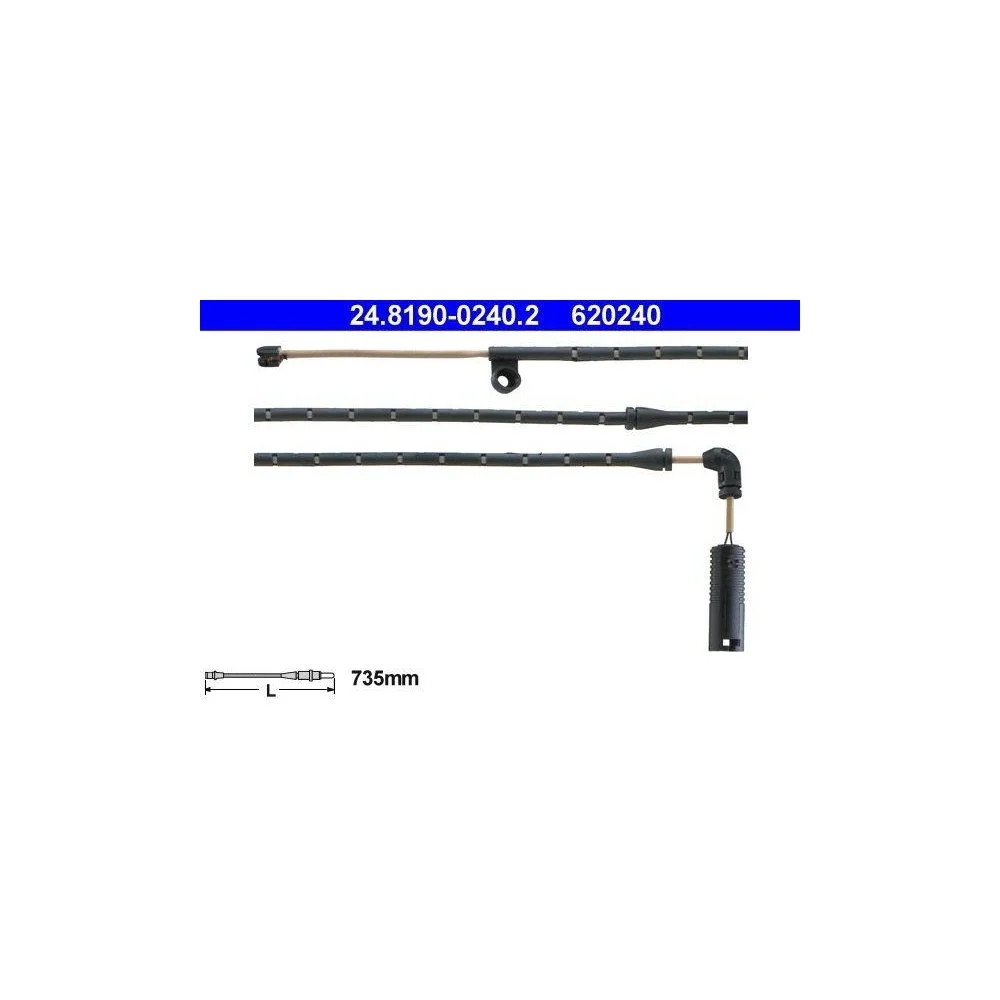 Датчик износа тормозных колодок ATE 24.8190-0240.2 для BMW передняя ось, фото №1 Датчик износа тормозных колодок ATE 24.8190-0240.2 для BMW передняя ось, фото №1