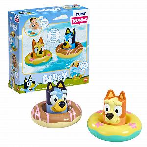 Игрушка для ванной Tomy Toomies Bluey Bingo в плавательном круге, набор из 2 штук - Фото 1