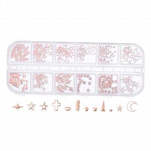 1 коробка Аксессуары для дизайна ногтей Стразы для ногтей Шармы для ногтей Заклепки для ногтей в форме звезды Кристаллы для ногтей DIY Аксессуары для дизайна ногтей Акриловое золото - Фото 1