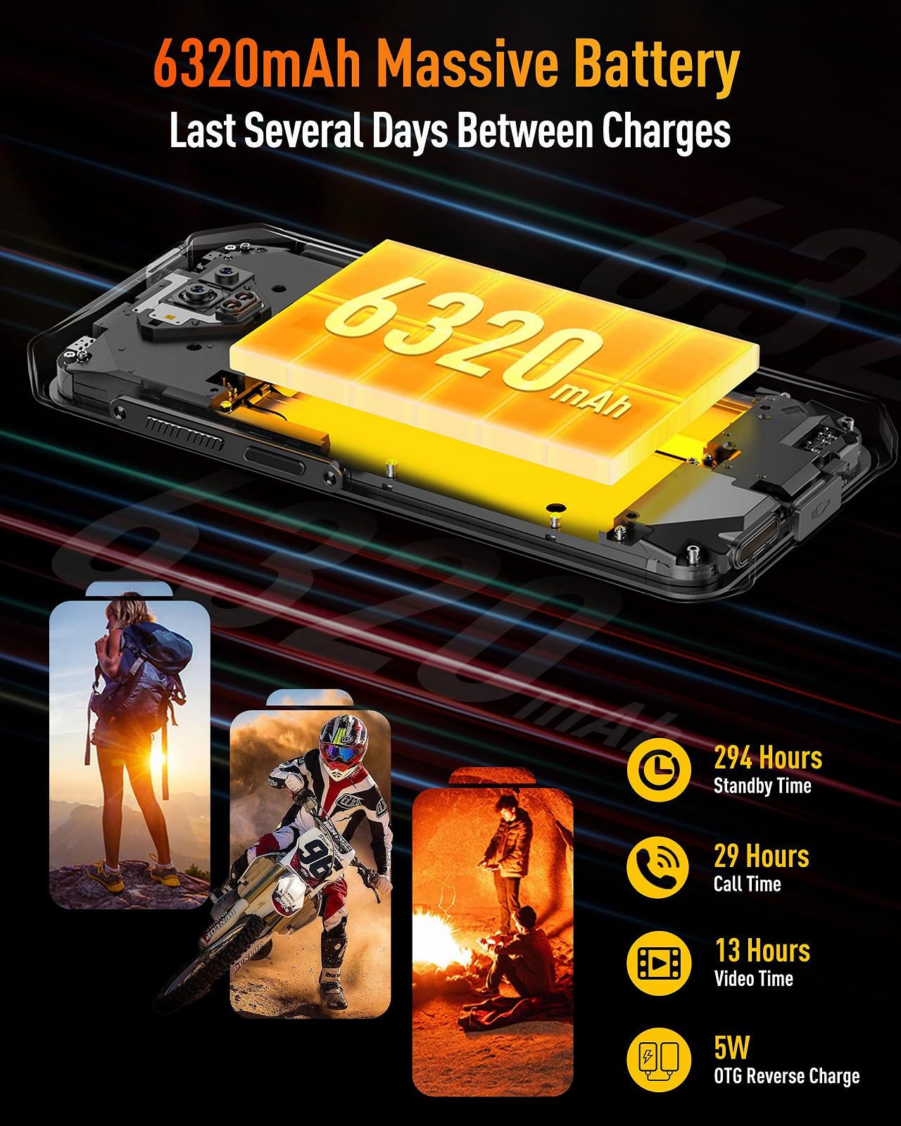 Смартфон Ulefone Armor X13 6.52 дюйма HD+ 12/64 GB 50+24 MP 6320 mAh IP68/IP69K, фото №7 Смартфон Ulefone Armor X13 6.52 дюйма HD+ 12/64 GB 50+24 MP 6320 mAh IP68/IP69K, фото №7