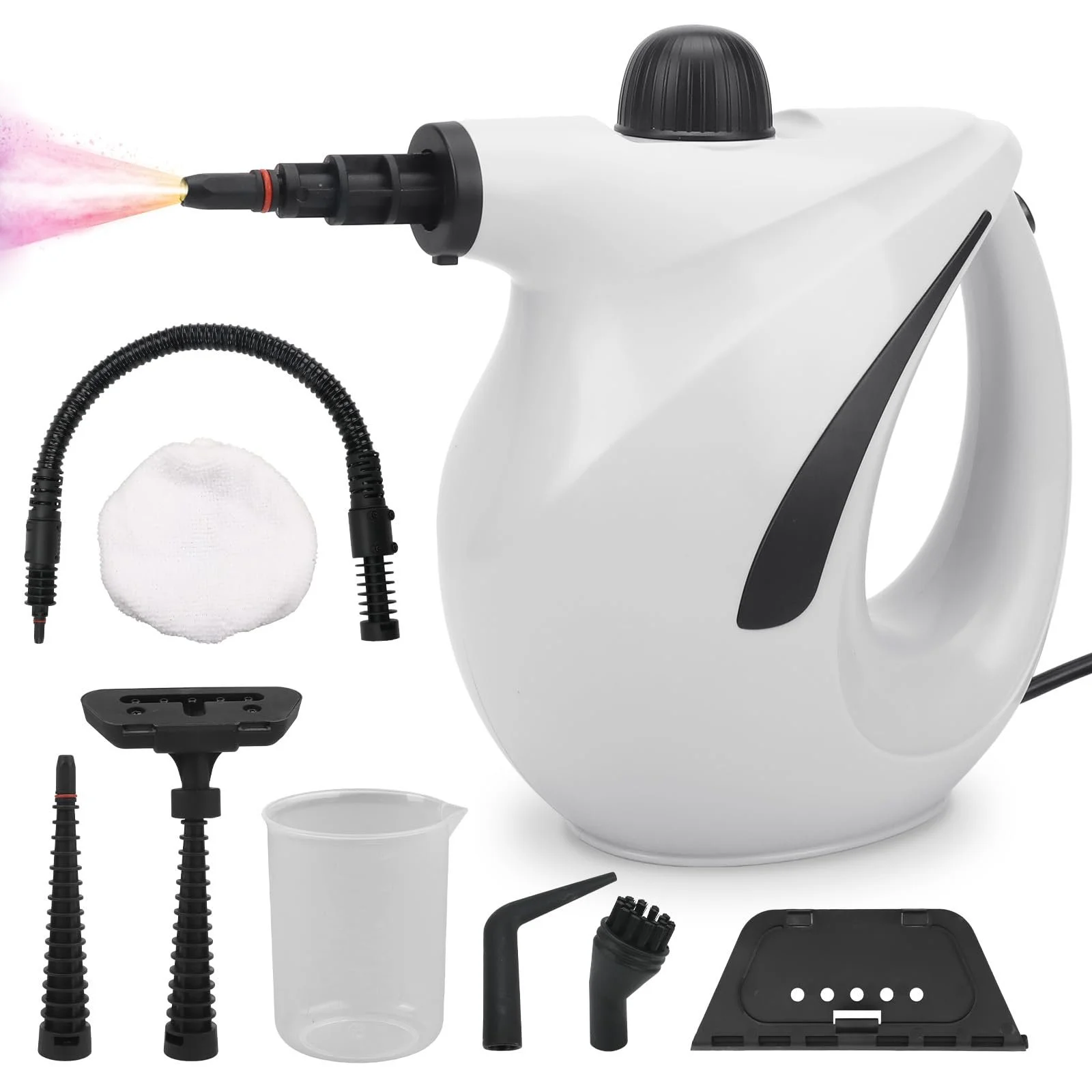 Пароочисник ручний 1200 W 8 аксесуарів 3.2 bar 700 ml портативний для вікон та кухні, фото №1 Пароочисник ручний 1200 W 8 аксесуарів 3.2 bar 700 ml портативний для вікон та кухні, фото №1