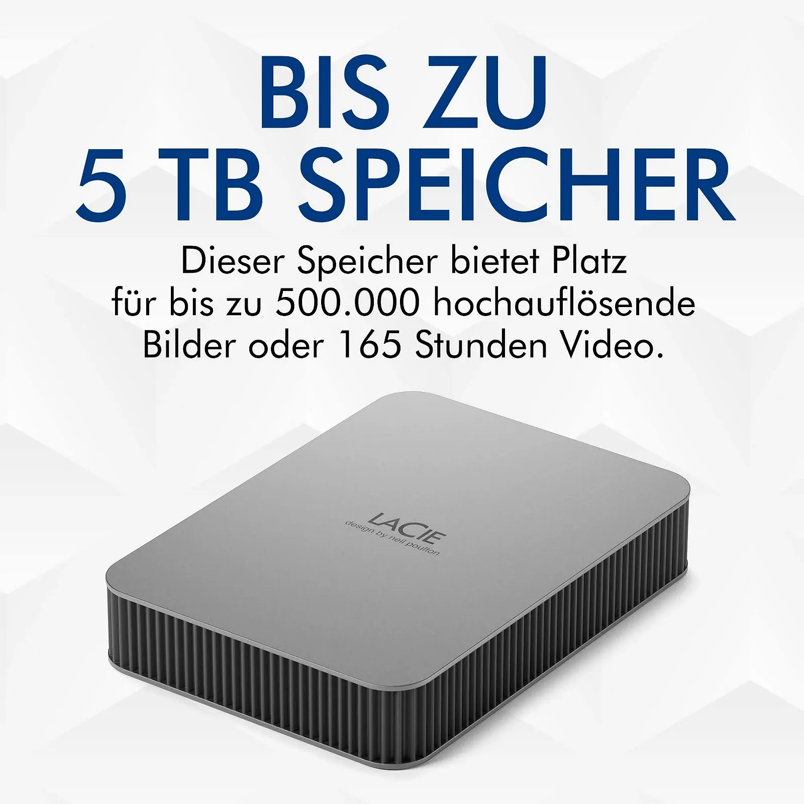 Внешний жесткий диск LaCie Mobile Drive STLP1000400 1 ТБ 2.5 дюйма USB-C Silver, фото №2