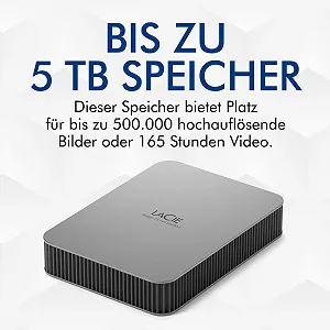 Внешний жесткий диск LaCie Mobile Drive STLP1000400 1 ТБ 2.5 дюйма USB-C Silver synthetic.ua - Фото 1