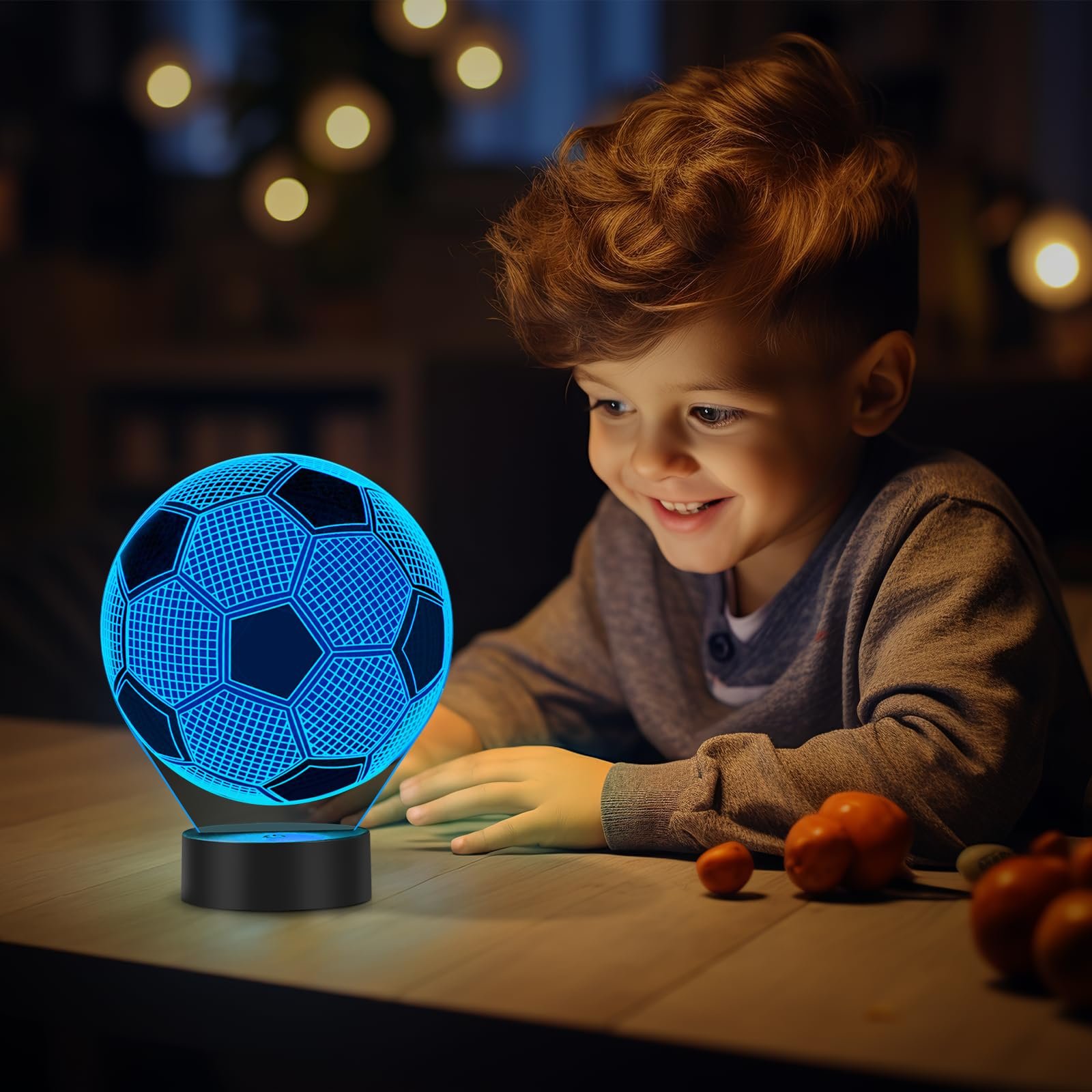 Нічник Linkax 3D LED Світло ілюзії Настільна лампа 7 кольорів Пульт дистанційного керування, фото №8