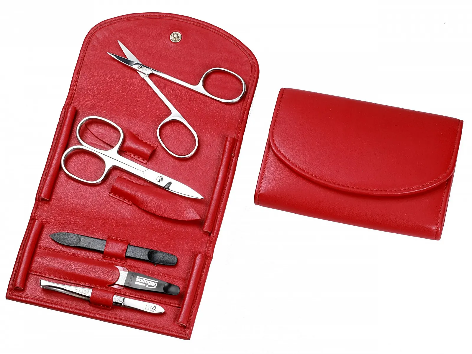 Набор для маникюра 5 предметов Hans Kniebes, красный, фото №2